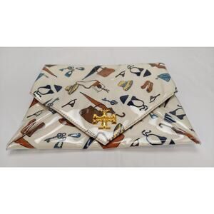 Tory Burch Bon Voyage Travel Pouch Clutch Purse Handbag Makeup Pouch